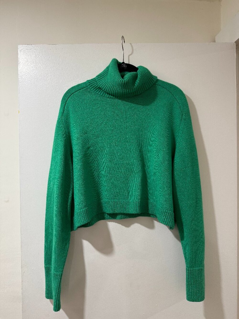ZARA Cropped Turtleneck Sweater — Green | Size L | 💚